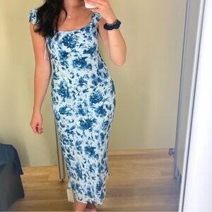 Abercrombie & Fitch Light Blue Smocked Dress